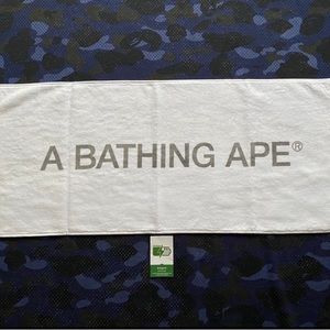 Bape Towel long white a bathing ape long 100% authentic training club sports new